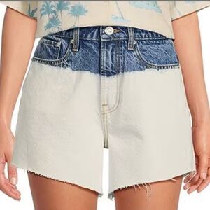 NEW Gianni Bini X DANNIJO Jean Two Tone Bleached High Rise Cut Off Denim Shorts